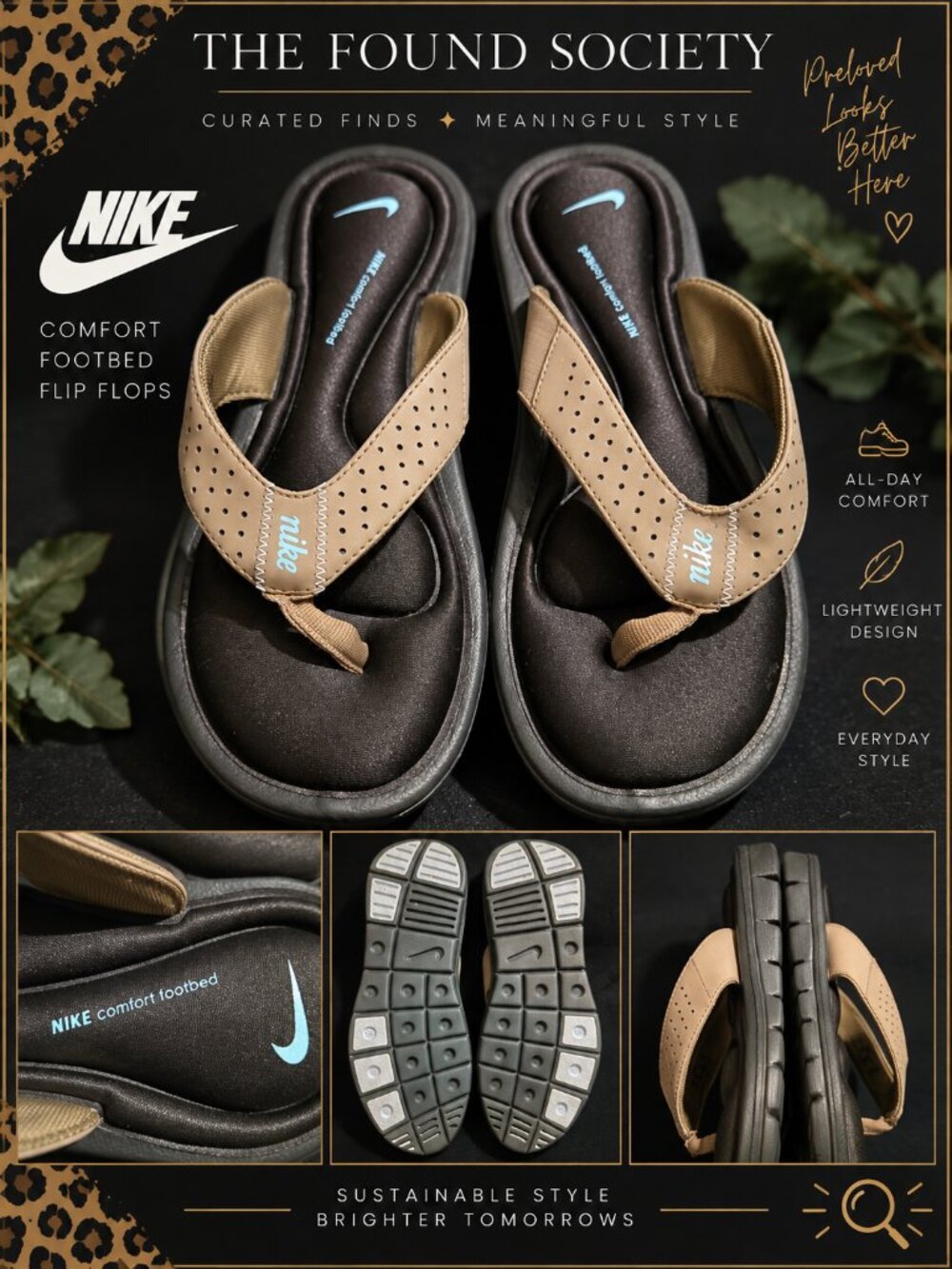 Nike Comfort Footbed Flip Flops Women’s Size 7